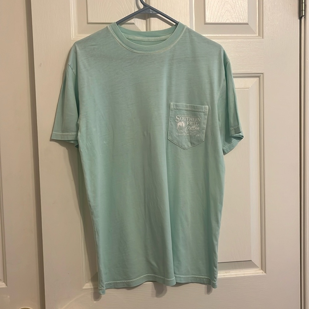 Southern Fried Cotton Medium Tee Shirt - Mint Turtle